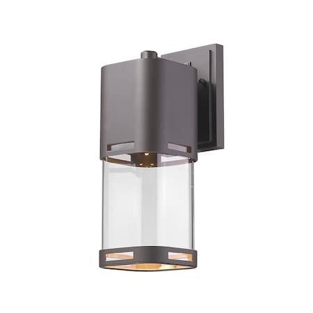 Z-Lite Lestat 1 Light Outdoor Wall Light, Deep Bronze & Clear 562M-DBZ-LED
